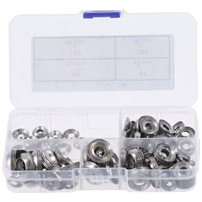 HOBBYIN 180Pcs 304 Stainless Steel Finishing Cup Countersunk Washers Assortment Kit, 6#8#10#12 Finish Washers
