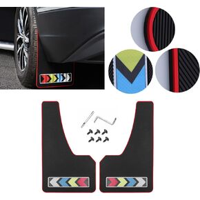 2 Pcs Car Mud Flaps Soft Rubber Mud Flap for Car Splash Guards Mud Guard Car Safety Warning Reflective Mud Flaps No Collision for Universal Car (Arrow Sign)