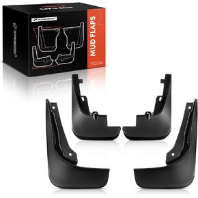 A-Premium Set of 4PCS Mud Flaps Splash Guards Mudguards Mudflaps with Hardware Kits Accessory Compatible with Audi e-tron Quattro, 2019-2022, Sport Utility, Black Color, Front LH RH and Rear LH RH
