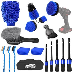 Car Detailing Kit, 18Pcs Car Detailing Brush Set, Car Cleaning Kit, Drill Brush Set, Car Detailing Brushes, Tire Brush - Car Wash Kit, Car Cleaning Tools brushes for Interior, Exterior, Wheels