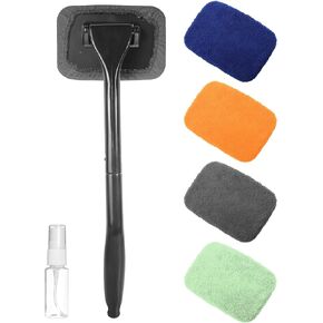 RACOONA Windshield Cleaning Tool,Car Cleaning Window Tool,Car Window Cleaner Tool,Car Accessories Car Window Cleaner with Unbreakable Extendable Handle and Microfiber Cloth for Auto Glass Wiper Car