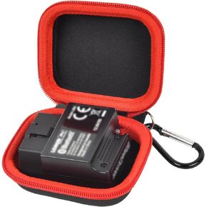 حقيبة حمل صغيرة للسيارة والسيارات متوافقة مع شاشة أداة المسح الضوئي BlueDriver Pro Obdii Obd2 لهواتف iPhone وAndroid (أسود + سحاب أحمر)