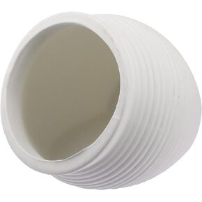 VOCOSTE Aquarium Decorations Hideaway Rock Cave, Ceramic Fish Tank Decoration Stone for Aquatic Pets to Breed Play Rest, White, 4.00x4.00x3.70 Inches