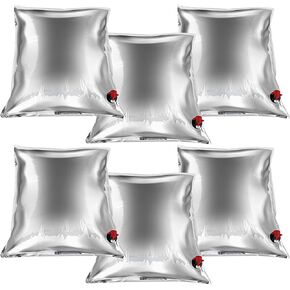 Frienda 6 Pcs 32 Gallon Camping Water Containers 5.3 Gallon/ 20l Water Storage Bladders Collapsible Portable Emergency Water Bags with Spigot Aluminized for Outdoor Hiking Camping Fishing