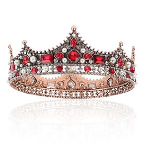 King Crown, CIEHER King Crowns for Men Crystal Vintage Baroque Crown Prom King Crown Tiara Evil Crown Luxury Rhinestone Silver Crown for Birthday Prom Halloween Cosplay Party Birthday Crowns for Men