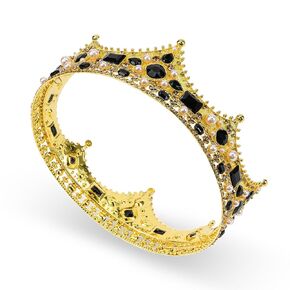 King Crown, CIEHER King Crowns for Men Crystal Vintage Baroque Crown Prom King Crown Tiara Evil Crown Luxury Rhinestone Silver Crown for Birthday Prom Halloween Cosplay Party Birthday Crowns for Men