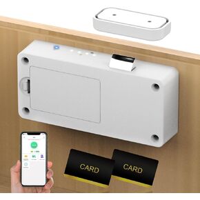 Anweller Smart Cabinet Lock, Hidden Electronic Bluetooth Child Safety Baby Proofing RFID Drawer Lock for Furniture Liquor Cabinet File Locker Closet Pantry Cupboard (White)