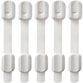 6 Pack Baby Locks Child Safety Refrigerator Cabinet Drawer Door Latches - Easy to Use - No Tools Required - Durable and Reliable - for Cabinets, Drawers, and More (white, 6 Pack)