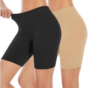 UUMIAER 2-4 Pack Slip Shorts for Women, Biker Shorts Yoga Anti Chafing Shorts Boyshorts Panties for Under Dress