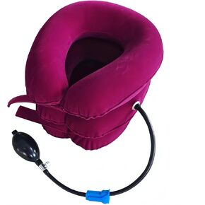 Cervical Neck Traction Device Inflatable Neck Stretcher, Easy to Use for Chronic Neck and Shoulder Pain Relief Traction Spine Alignment, Neck Cervical Brace-Brown…