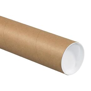 AVIDITI Cardboard Tubes with Caps, 36"L x 3"W x 3"H, Pack of 24 | Poster Tube for Mailing and Storage of Blueprints, Artwork, Crafts, Long Art Holder, 36 inches