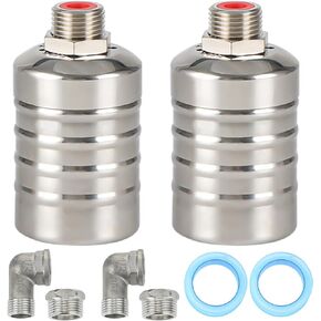 PETCHOR 304 Stainless Steel Fully Automatic Water Level Control Float Valve, Auto Float Water Shut off Valve, 1" Auto Float Valve for Pool, Water Tank, Livestock Troughs, Fish Pond, 2PCS