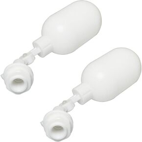 BLLNDX 2PCS Plastic Water Tank Float Valve Threaded Large Ball Filter Water Level Control Switch Pipeline Machine Water Tank Float Valve for Toilet Water Storage Tanks Swimming Pools Aquariums