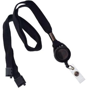 Specialist ID 5 Pack - Comfort Black Breakaway Lanyard & Retractable Badge Reel Combo
