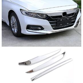 KELEIMAI Car Accessories Fit for Honda Accord 10th Gen 2018 2019 2020 Front Bumper Lip Chin Stripe Cover Trim（ Black ABS 3 PCS