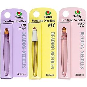 Tulip Beading Needles Bundle of 3 Packs: Size 10, Size 11 & Size 12-1 Pack of Each - TBN-001e, TBN-003e, TBN-004e, Japanese Needles for Seed Beads