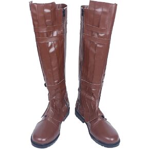Lilycos Obi Wan Kenobi Costume Boots Anakin Skywalker Shoes Leather Jedi Halloween Accessories for Men and Women