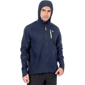 ROTTO Mens Cycling Rain Jacket Waterproof Windbreaker for Outdoor Hooded Packable Lightweight Reflective