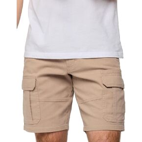 INTO THE AM Cargo Shorts for Men - 10" Inseam Stretch Flex 7 Pocket Work Shorts with Hidden Utility Pocket
