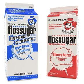 Gold Medal Cotton Candy Flossugar, Blue Raspberry and Cherry, 52 oz - 1/2 Gallon, 2 Pack