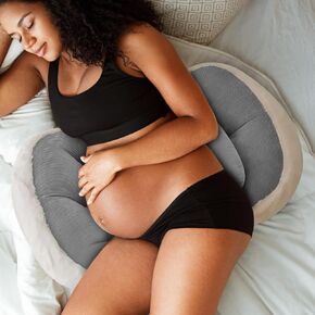 VSTM Pregnancy Pillow for Pregnant Women, Soft Faux Fur Pregnancy Pillows for Sleeping, Maternity Body Pillow Support for Back, Belly, HIPS and Legs, Maternity Pillows with Adjustable Width (Grey)