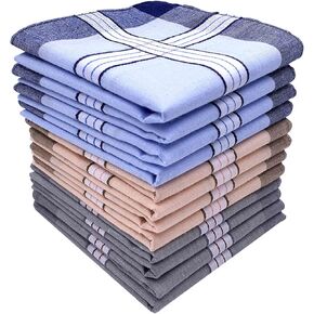emlstyle Men's Handkerchiefs 100% Cotton Handkerchief with Check Pattern