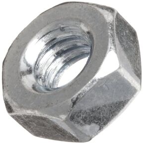 ASME B18.6.3 Zinc Plated Steel Machine Screw Hex Nut, #4-40 Thread Size, 3/32" Width Across Flats, 1/4" Thick (Pack of 100)