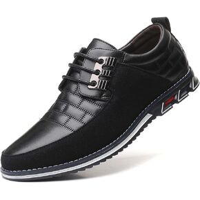 Mens Dress Shoes Casual Business Oxford Derby Orthopedic Leather Shoes Simple Lace-up Walk Loafers Flats Shoes for Men