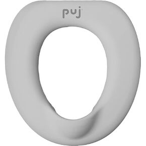 Puj – Easy Seat, Toddler Potty Training Seat Ring, Soft and Durable Toddler Toilet Seat with Splash Guard, Potty Seat Ring for Home and Travel, 11.5 x 11 inches, White