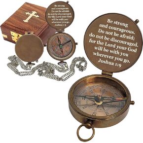 Brass Compass Engraved Gift for Son, Grandson, Daughter, Baptism, Confirmation Communion Godson Church Graduation Day