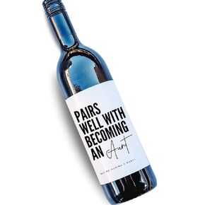 Set of 2 Pregnancy Accouncement Wine Labels, Baby Announcment Gift Ideas, Gift for Grandparents, We're having a Baby, New Grandparent Gift, Aunt and Uncle (Aunt and Uncle)