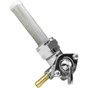 Petcock Fuel Valve 22mm with Left Spigot 90 Outlet Shut Off Valve Switch Fits for Harley Davidson Low Rider Dyna Fatboy Heritage Softail Springer Sport Glide Sportster