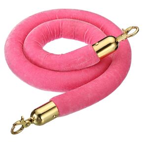 PATIKIL 6 Feet Red Velvet Stanchion Rope, Crowd Control Barrier Rope with Snap Hooks for Posts Stands Queue Divider of Hotel Theater, Golden