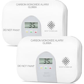 Carbon Monoxide Detectors Battery Powered, CO Detector 10 Year Life, Carbon Monoxide Alarm for Home with Digital Monitoring Display,UL 2034 Standard and ETL listed,2Pack