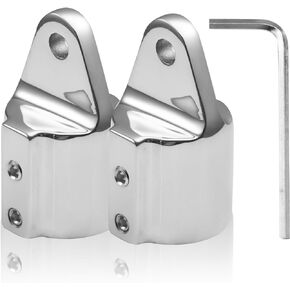 Anglerbasics Bimini Top Cap Eye End Boat Fitting, 316 Stainless Steel Bimini Top Hardware Fits 7/8" 1" OD Round Tube, Marine Hardware with L Shape Allen Wrench