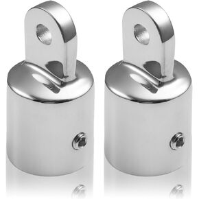 Anglerbasics Bimini Top Cap Eye End Boat Fitting, 316 Stainless Steel Bimini Top Hardware Fits 7/8" 1" OD Round Tube, Marine Hardware with L Shape Allen Wrench