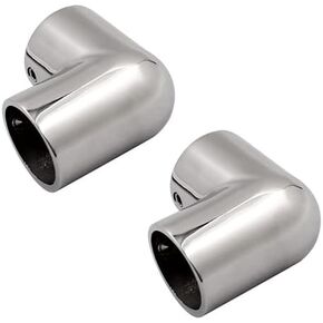 2-Way Pipe Fitting Elbow,2PCS 316 Stainless Steel Pipe Components Marine Hardware 7/8inch 1 Inch 1-1/4inch Boat Hand Rail Fitting 90 Degree Corner Elbow (1-1/4inch-32mm)