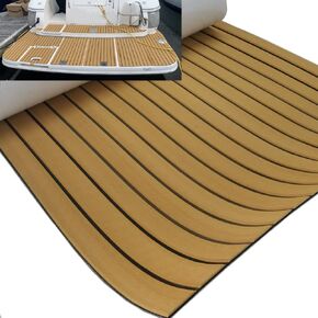 EVA Foam Boat Flooring Sheet 94.5"× 35.4" Faux Teak Decking Mat Non-Slip and Self-Adhesive Flooring Pad for Boats Yacht Swim Platform RV Floor Kayak Surfboard Golf Cart