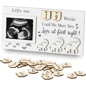 Bprow Ultrasound Picture Frames-New Mom Gifts with Pregnancy Weeks Countdown Calendar-Pregnancy Gifts for Expecting Mom Parents-Gender Reveal Gifts Pregnancy Announcement Idea