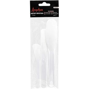 Angelus 3-Piece Artist Spatula Set - Durable Plastic Palette Knives for Mixing, Spreading, Painting & Filling