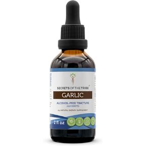Secrets of the Tribe Garlic Tincture Alcohol-Free Liquid Extract, Garlic (Allium sativum) Dried Bulb (4 FL OZ)