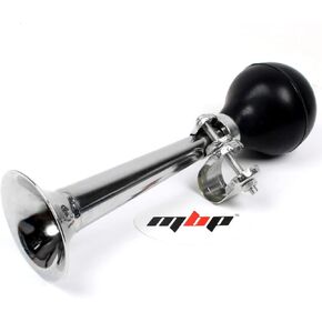 MBP Bicycle Classic Vintage Bugle Horn/Metal Squeeze Horn for Golf Cart, Clowns, Kids, Adults Fits Most Bicycle Handle Bars, Loud Fun Sound