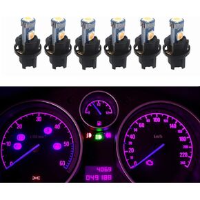 WLJH 6Pack White Dash Lights PC74 Twist Locket Socket Wedge T5 LED Bulb 37 74 2721 3030SMD Dashboard Instrument Cluster Bulbs,Plug and Play