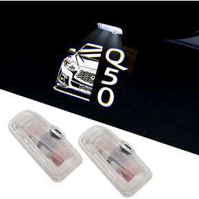 2PCS LED Car Door Logo Lights Projector Compatible with Infiniti Q50 Q50L (V37) 2008-2022 Puddle Lights Ghost Shadow Light Kit Car Accessories