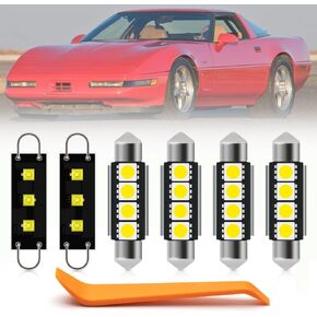 12pcs Interior LED Lights Bulb Kit for Chevy Corvette C4 1984 1985 1986 1987 1988 1989 1990 1991 1992 1993 1994 1995 1996 Super Bright 6000K White Interior Light Bulbs + Install Tool