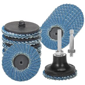 20Pcs 2 inch Zirconia Mini Flap Disc Quick Change Sanding Discs Mix Set Include 40 60 80 120 Grit with 1/4" Disc Pad Holder for Rotary Tools Die Grinder, Roll Lock Disc Attachments