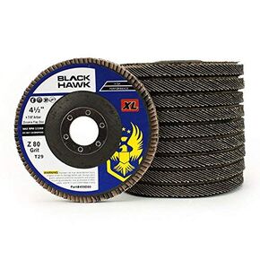 BHA High Density Zirconia Flap Discs Jumbo Grinding Wheels XL Type 29, 4.5" x 7/8", 36 Grit - 10 Pack