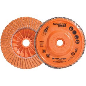 Walter 06A452 4-1/2x5/8-11 Enduro-Flex Turbo Spin-On Discs Fast Grinding Blending Flap Disc Grit 36/60 Type 27S, 10 pack