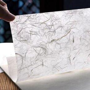 SOYANGNEK Mulberry Paper Sheets Natural Fiber Rice Paper 6 Rolls 13.8 x 94.5in Traditional Handmade Rice Paper Decorative Paper Tissue Paper for DIY Crafts, Calligraphy, Painting, Gift Wrap (White)