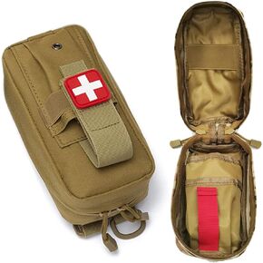 Molle Medical Pouch, Tourniquet Holder Tactical First Aid Pouch, Small Trauma Kit, IFAK Pouch, Emergency EMT Med Kit for Camping and Hiking